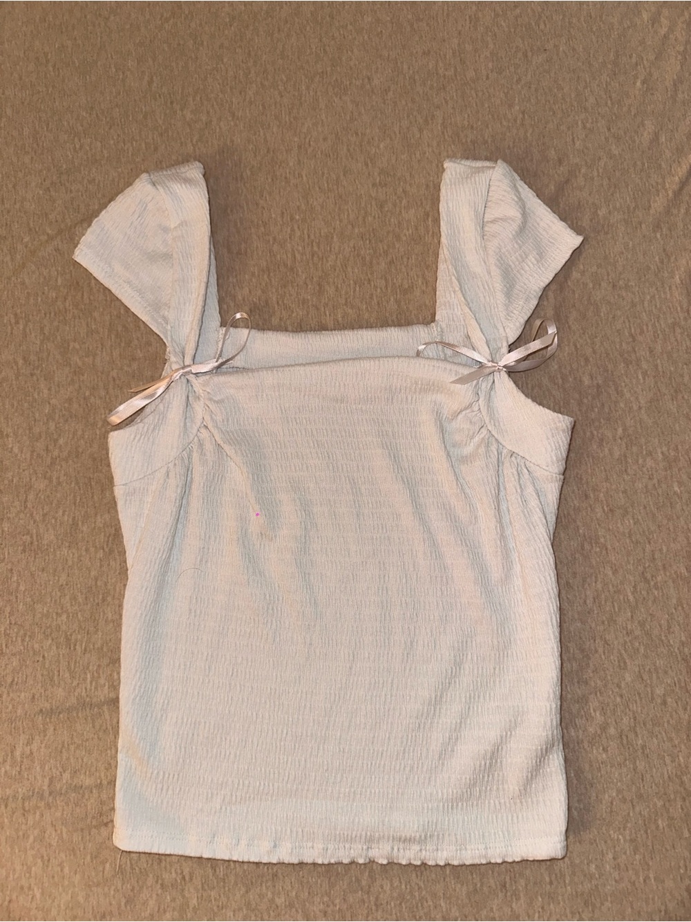 White Tie-Shoulder Smocked Tank Top - Women